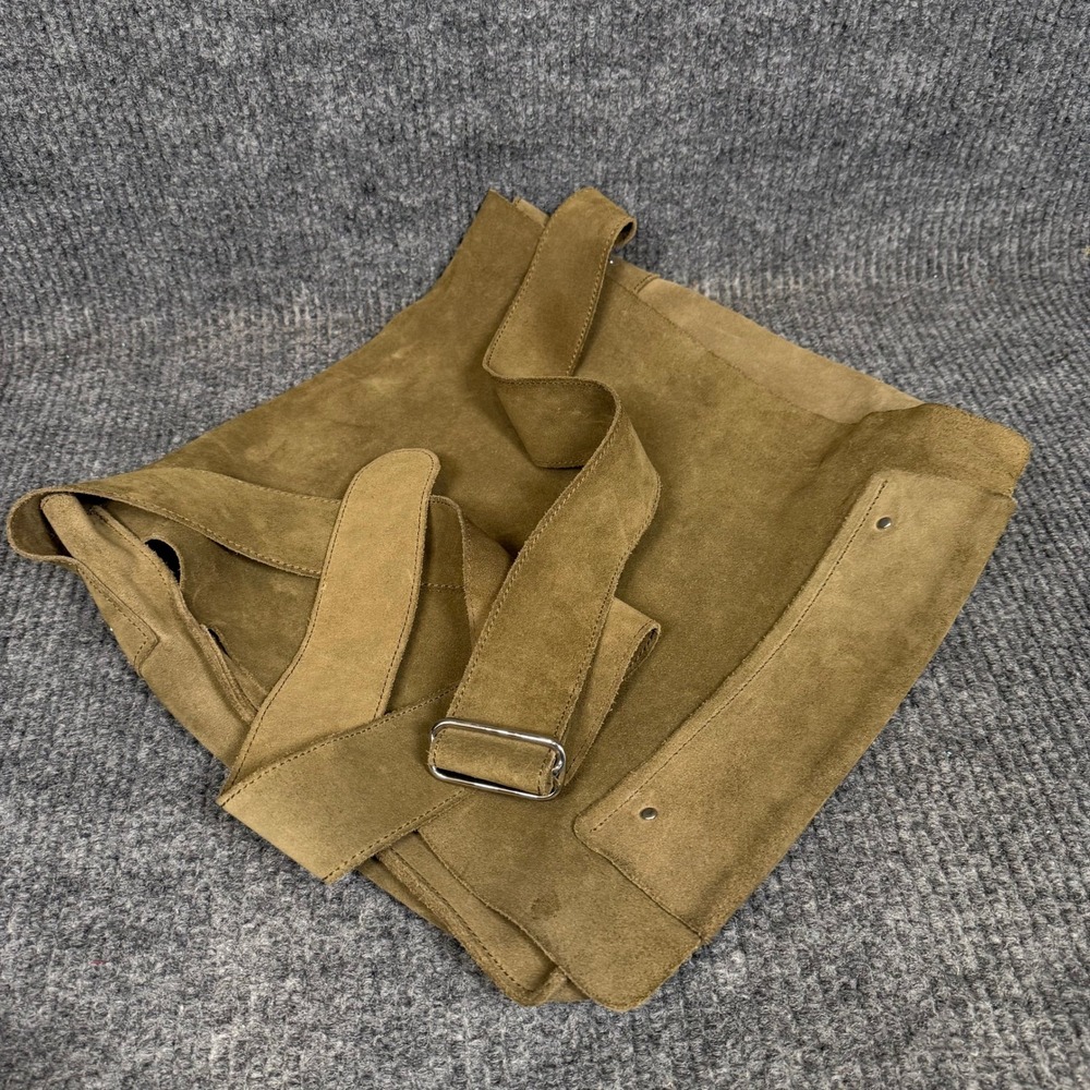 VTG Y2K Banana Republic Green Suede Messenger Bag Slouchy Buttery School 2001